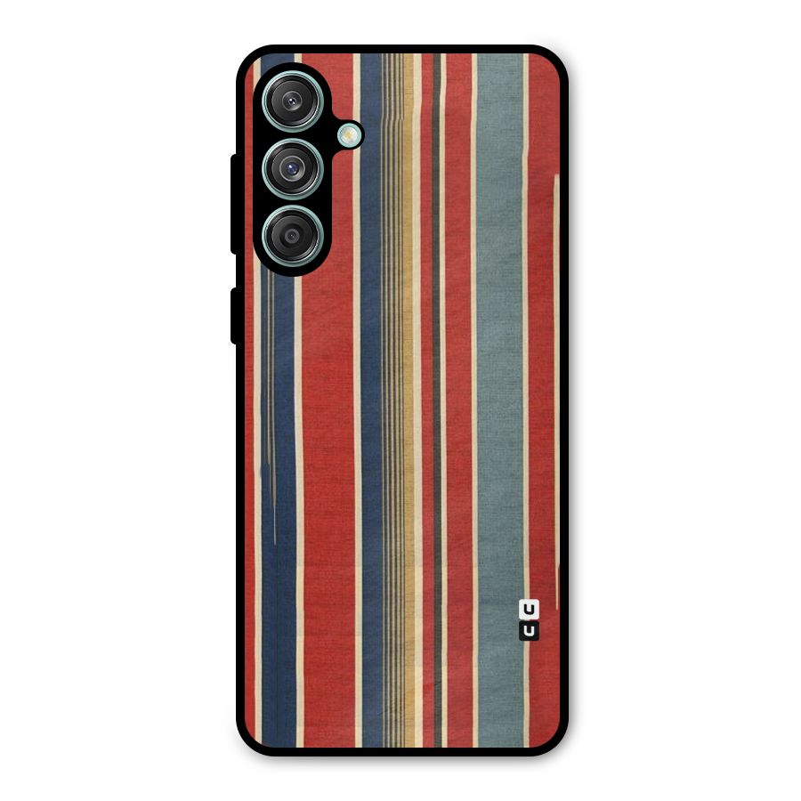 Vintage Disort Stripes Metal Back Case for Galaxy M55 5G