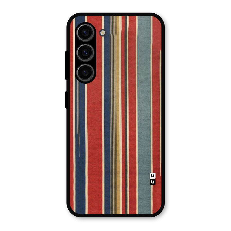 Vintage Disort Stripes Metal Back Case for Galaxy S23