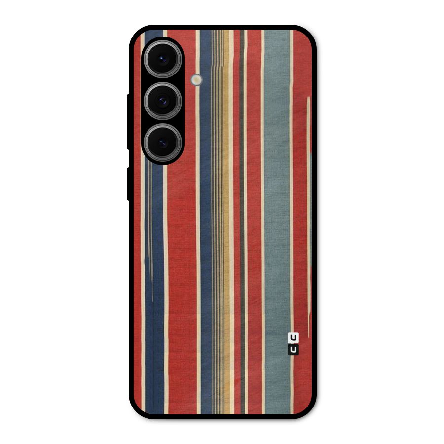 Vintage Disort Stripes Metal Back Case for Galaxy S24 FE