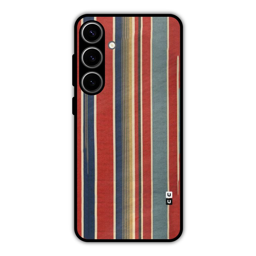 Vintage Disort Stripes Metal Back Case for Galaxy S24 Plus