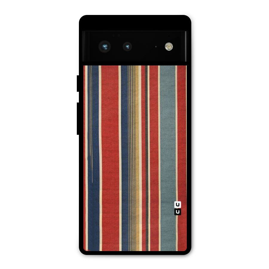 Vintage Disort Stripes Metal Back Case for Google Pixel 6