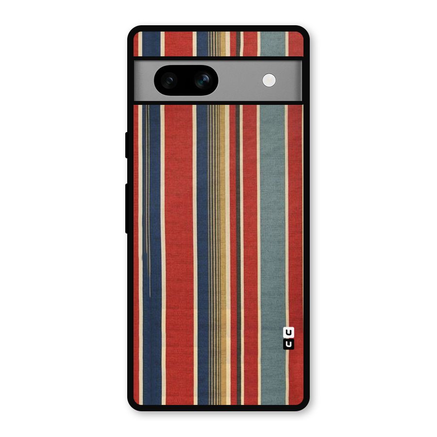 Vintage Disort Stripes Metal Back Case for Google Pixel 7a