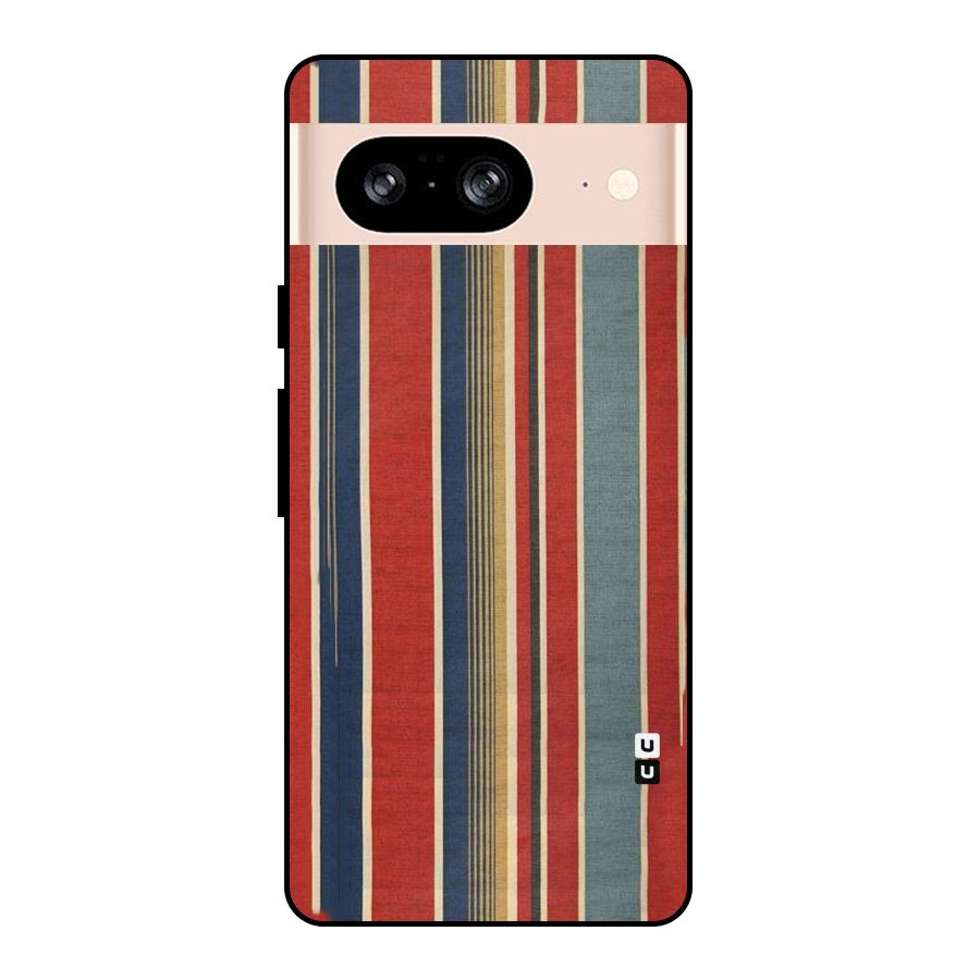 Vintage Disort Stripes Metal Back Case for Google Pixel 8