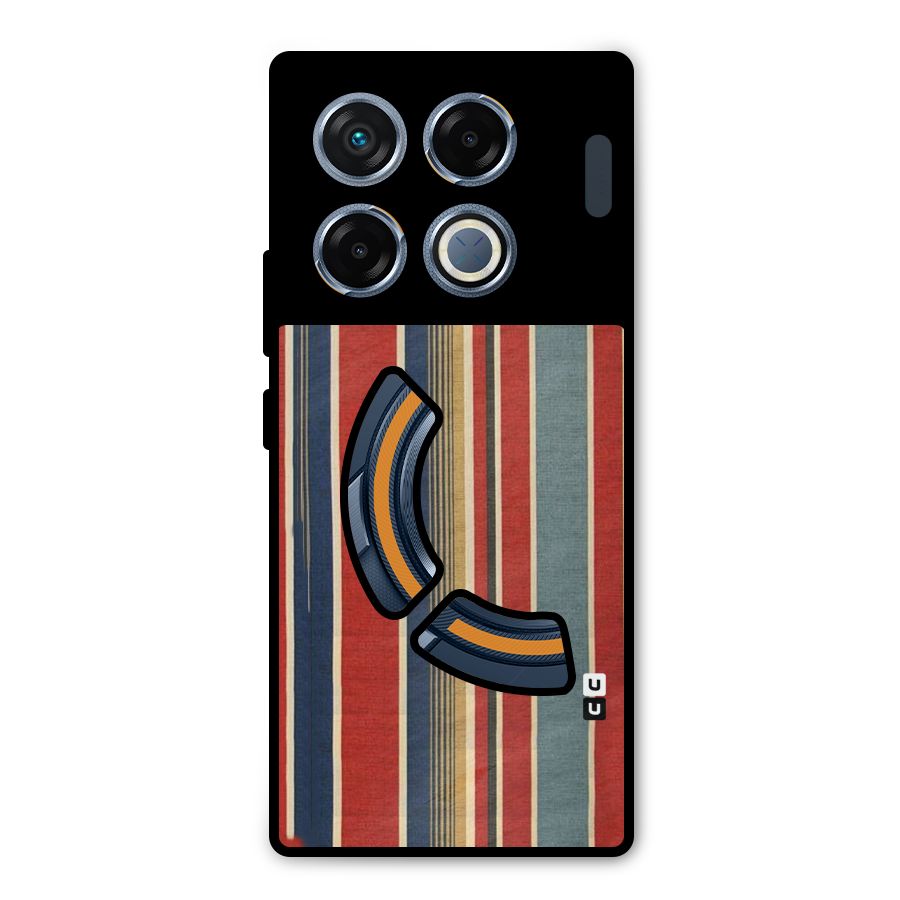 Vintage Disort Stripes Metal Back Case for Infinix GT 20 Pro