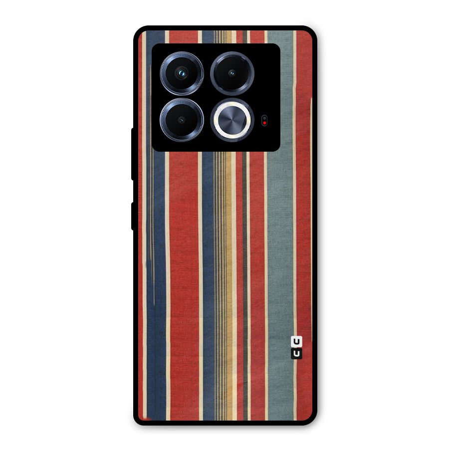 Vintage Disort Stripes Metal Back Case for Infinix Note 40 5G