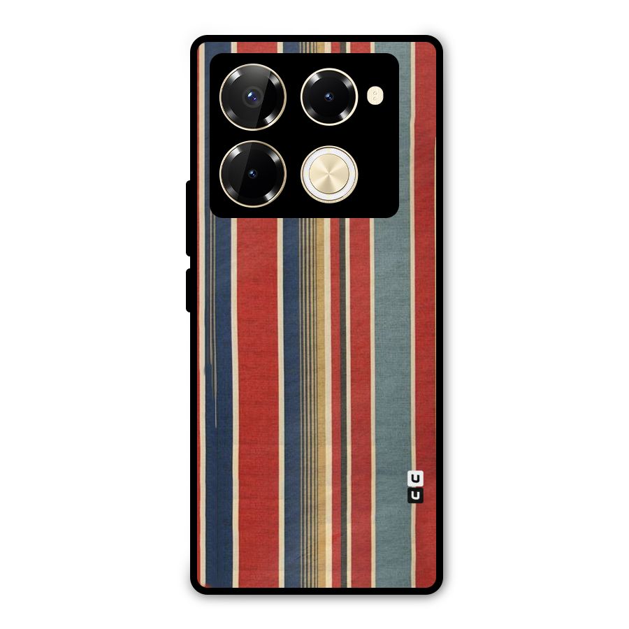Vintage Disort Stripes Metal Back Case for Infinix Note 40 Pro Plus