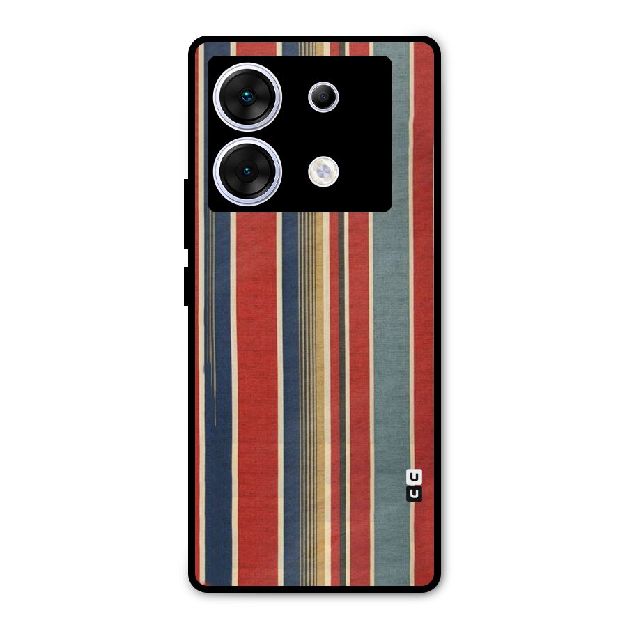 Vintage Disort Stripes Metal Back Case for Infinix Zero 30 5G