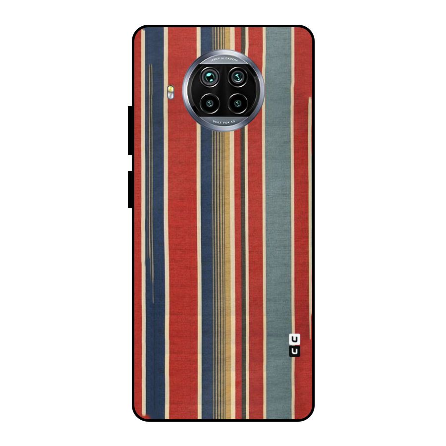 Vintage Disort Stripes Metal Back Case for Mi 10i