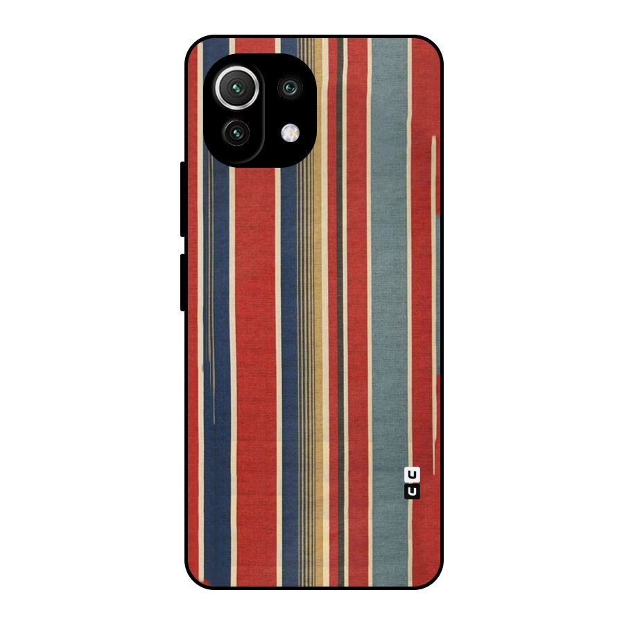 Vintage Disort Stripes Metal Back Case for Mi 11 Lite NE 5G