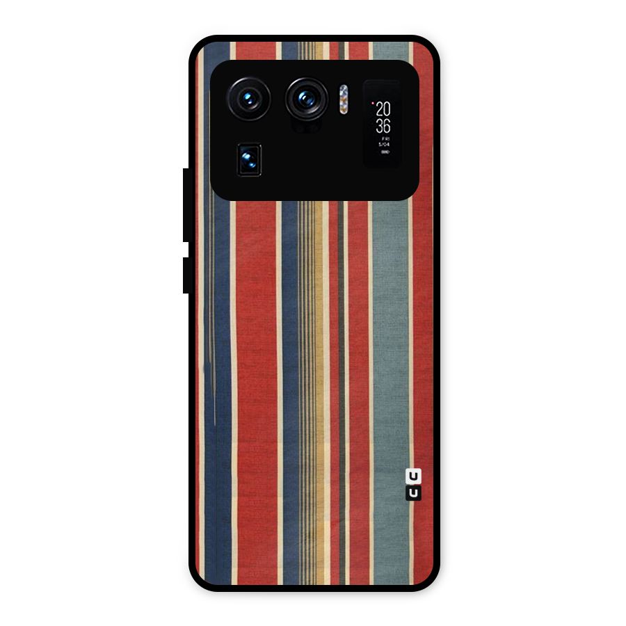 Vintage Disort Stripes Metal Back Case for Mi 11 Ultra
