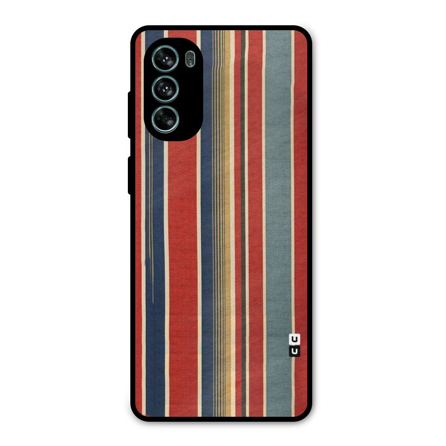 Vintage Disort Stripes Metal Back Case for Moto G62