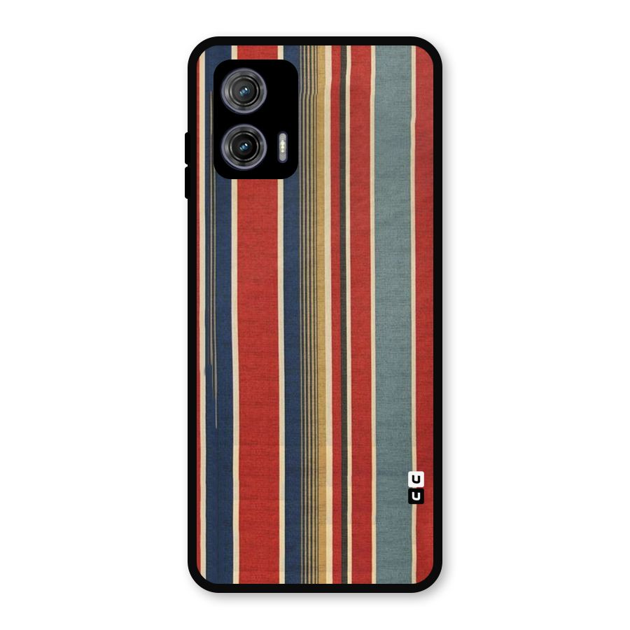 Vintage Disort Stripes Metal Back Case for Moto G73