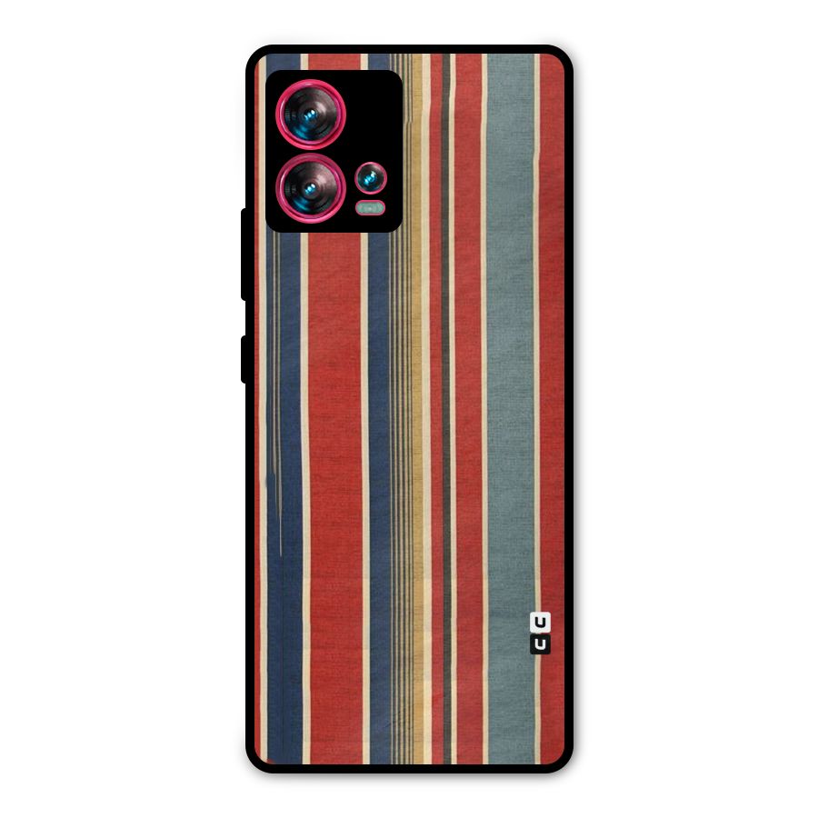 Vintage Disort Stripes Metal Back Case for Motorola Edge 30 Fusion