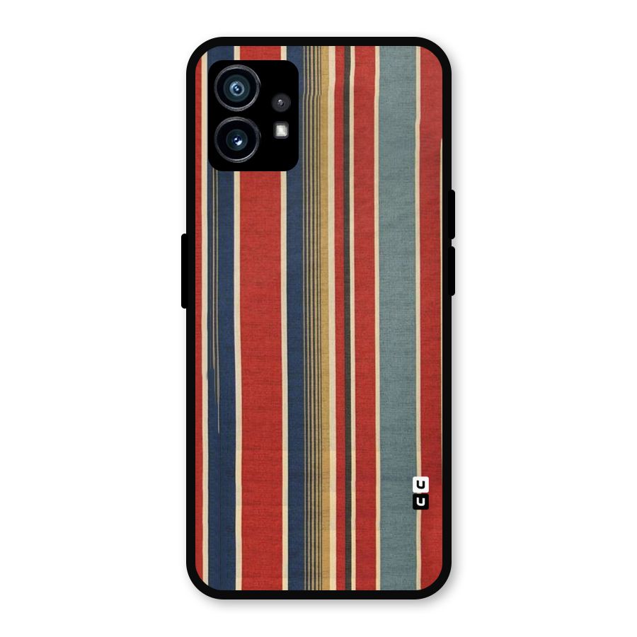 Vintage Disort Stripes Metal Back Case for Nothing Phone 1