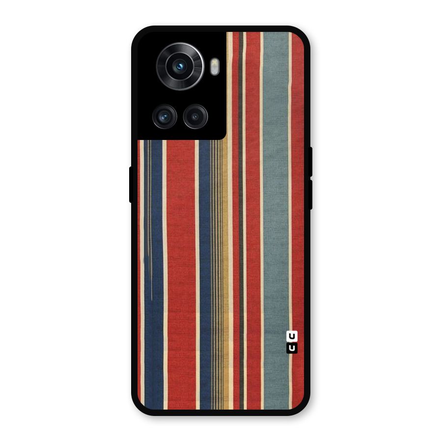 Vintage Disort Stripes Metal Back Case for OnePlus 10R