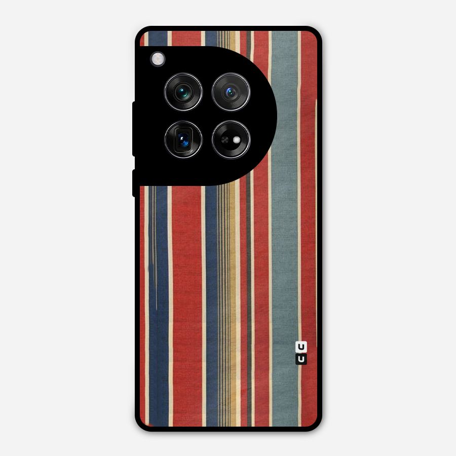 Vintage Disort Stripes Metal Back Case for OnePlus 12