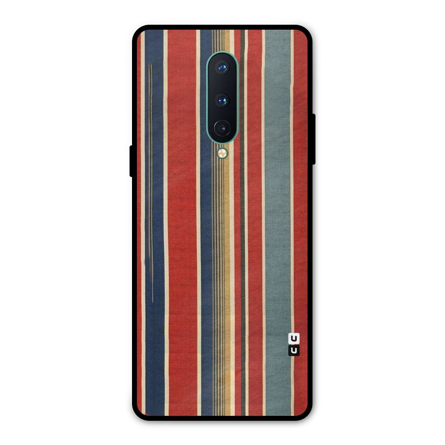 Vintage Disort Stripes Metal Back Case for OnePlus 8