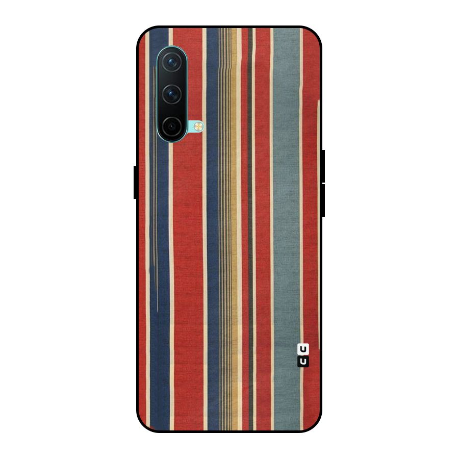 Vintage Disort Stripes Metal Back Case for OnePlus Nord CE 5G