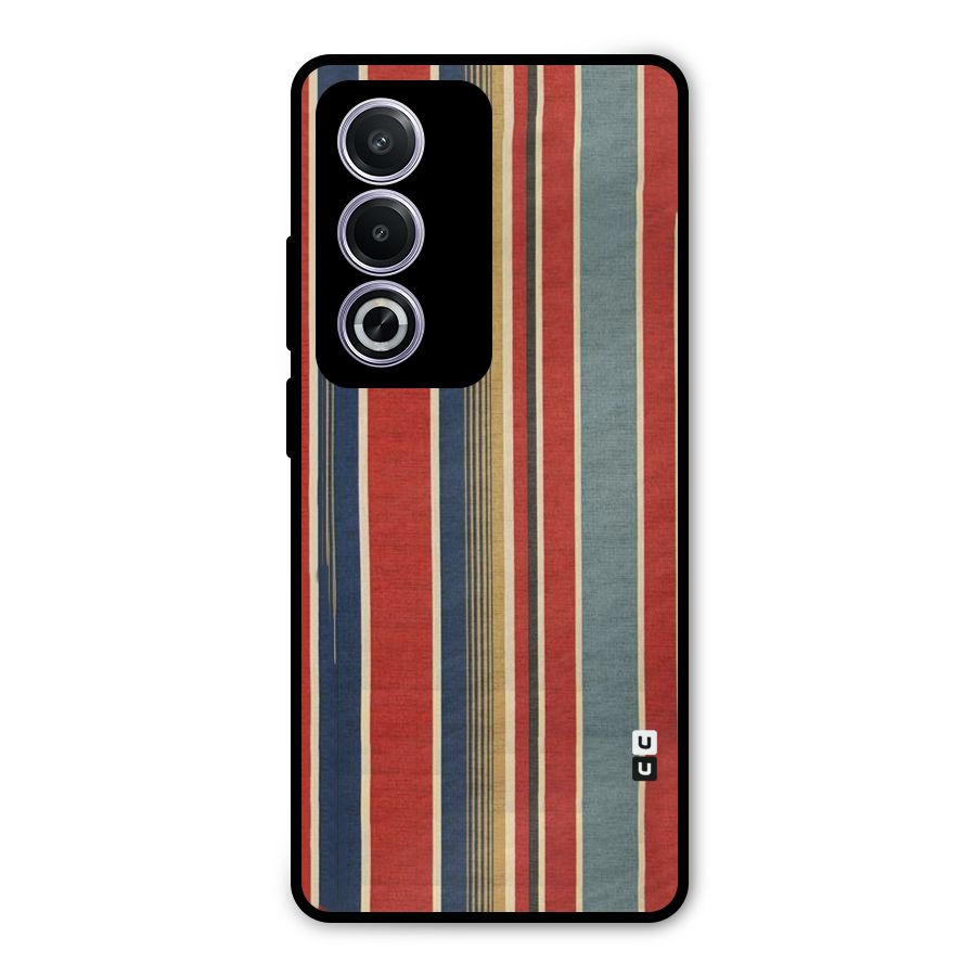 Vintage Disort Stripes Metal Back Case for Oppo A3 Pro