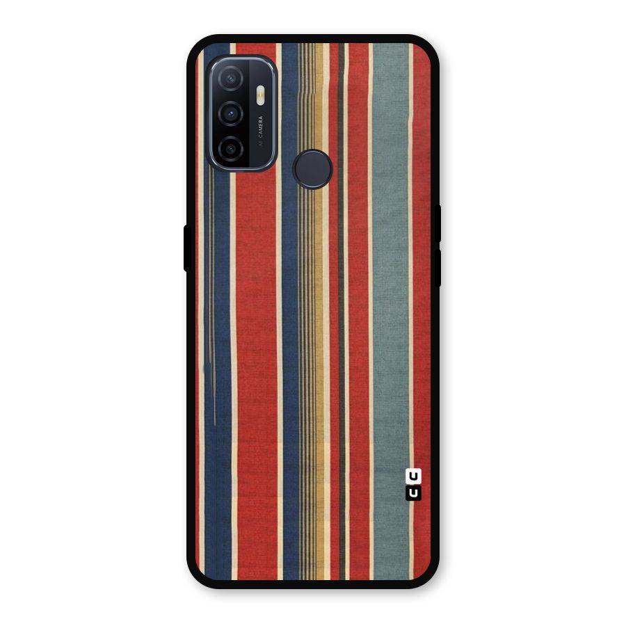 Vintage Disort Stripes Metal Back Case for Oppo A53