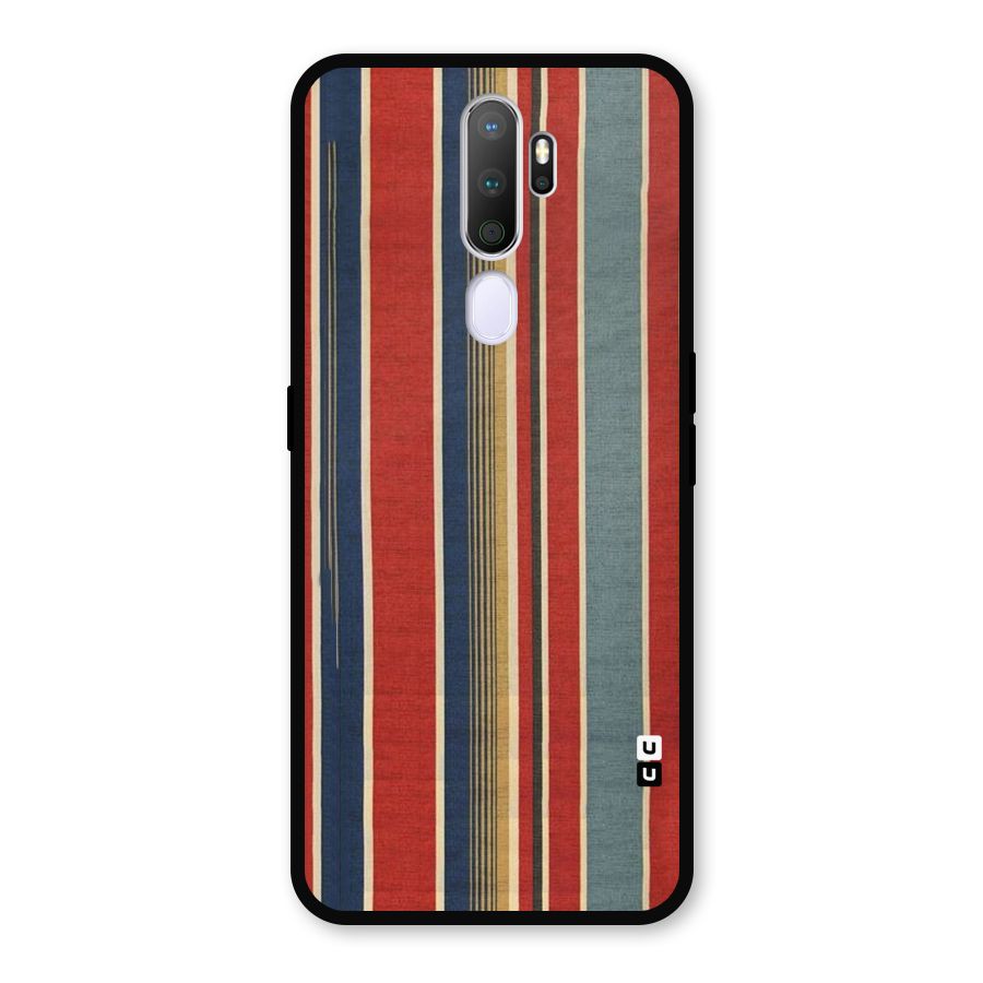 Vintage Disort Stripes Metal Back Case for Oppo A9 (2020)