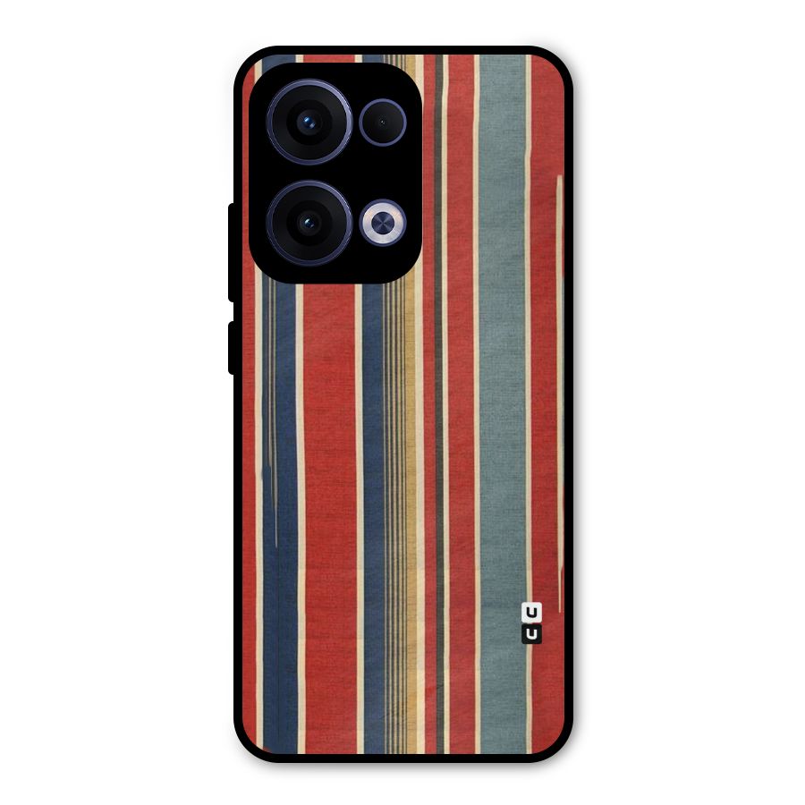 Vintage Disort Stripes Metal Back Case for Oppo Reno13