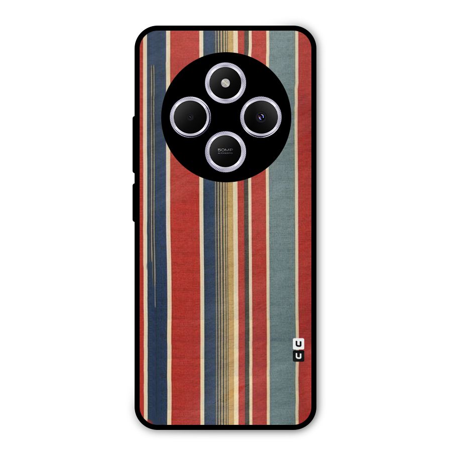 Vintage Disort Stripes Metal Back Case for Poco C75 5G
