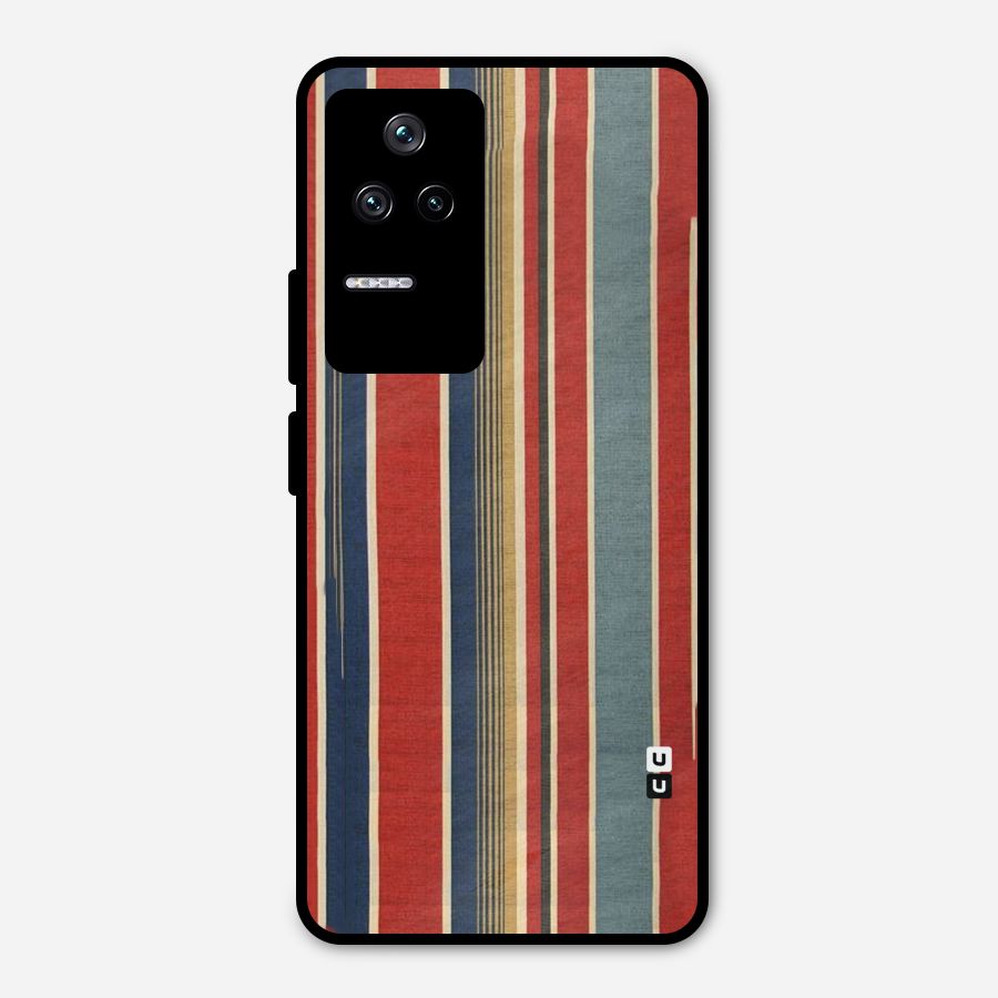 Vintage Disort Stripes Metal Back Case for Poco F4 5G