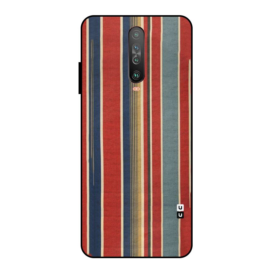 Vintage Disort Stripes Metal Back Case for Poco X2