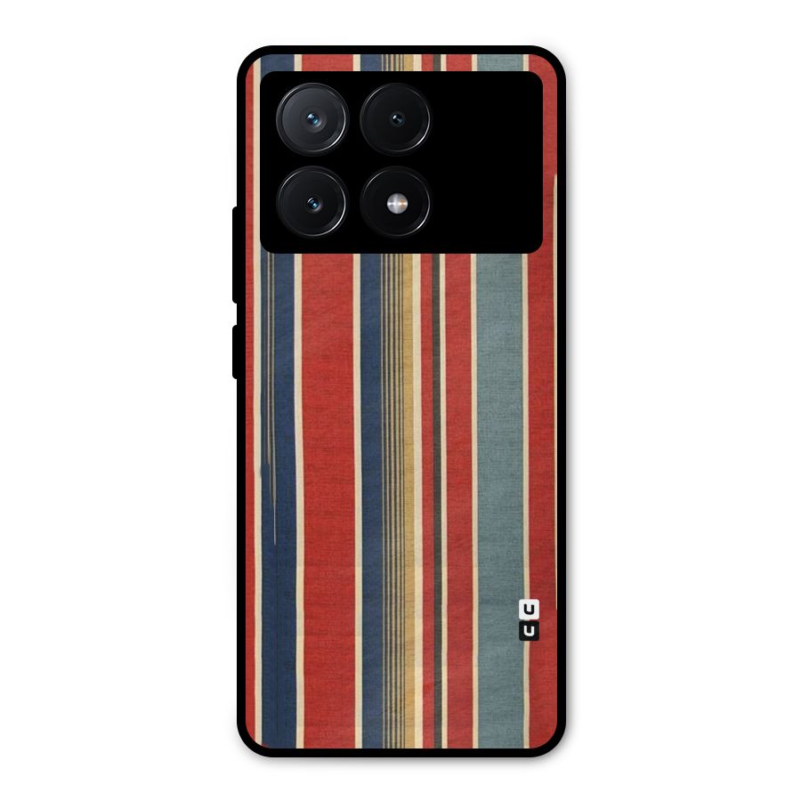 Vintage Disort Stripes Metal Back Case for Poco X6 Pro