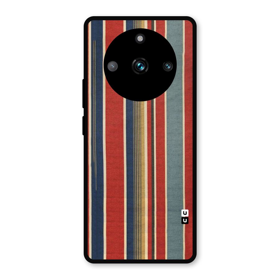 Vintage Disort Stripes Metal Back Case for Realme 11 Pro Plus
