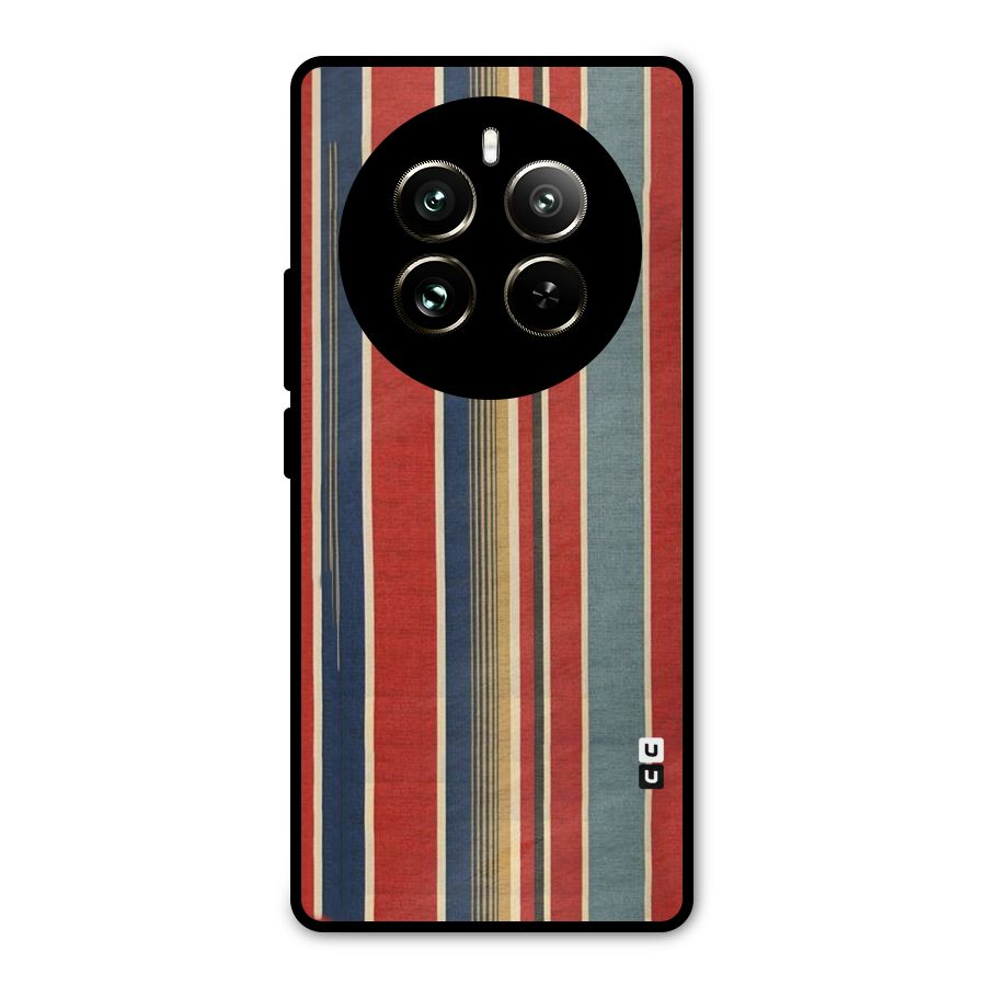 Vintage Disort Stripes Metal Back Case for Realme 12 Pro