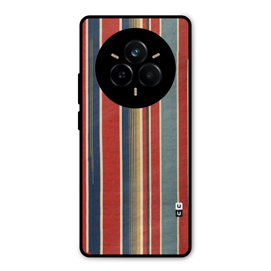 Vintage Disort Stripes Metal Back Case for Realme 14 Pro