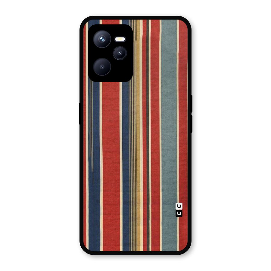 Vintage Disort Stripes Metal Back Case for Realme C35
