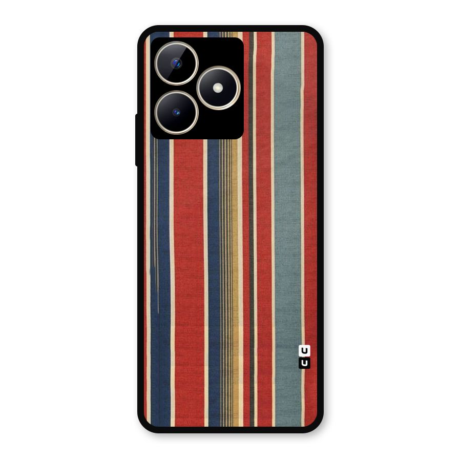 Vintage Disort Stripes Metal Back Case for Realme C53