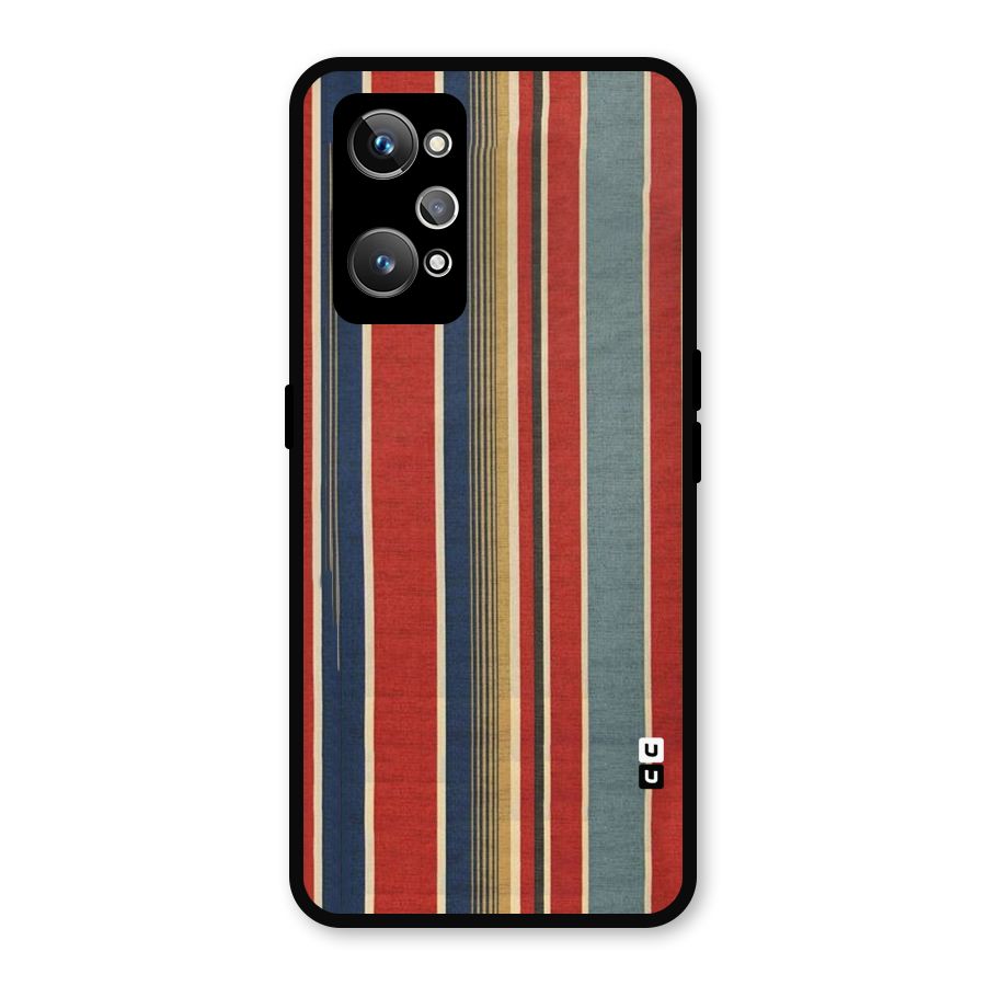 Vintage Disort Stripes Metal Back Case for Realme GT 2