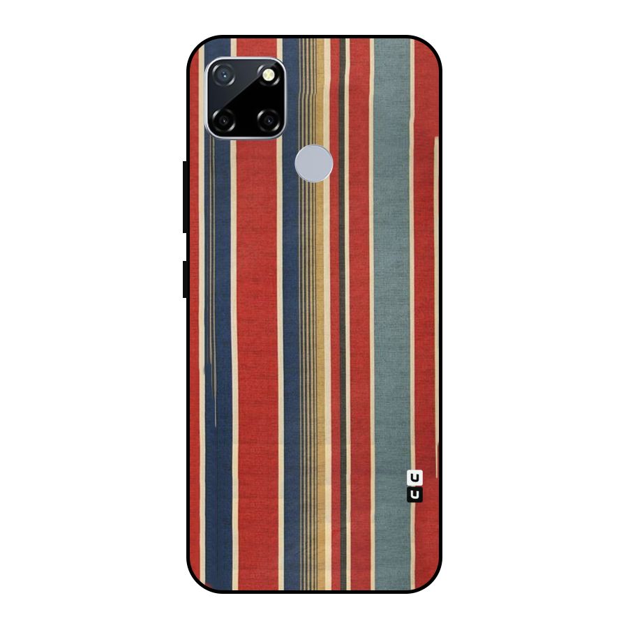 Vintage Disort Stripes Metal Back Case for Realme Narzo 20
