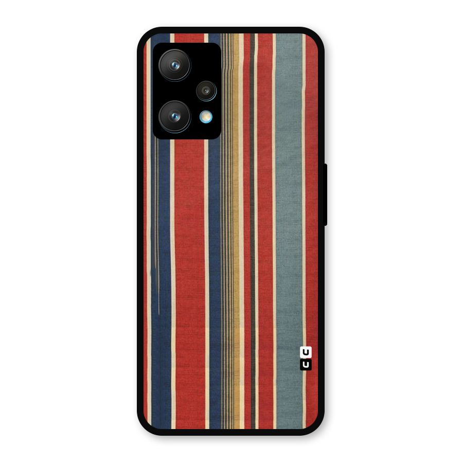 Vintage Disort Stripes Metal Back Case for Realme Narzo 50 Pro