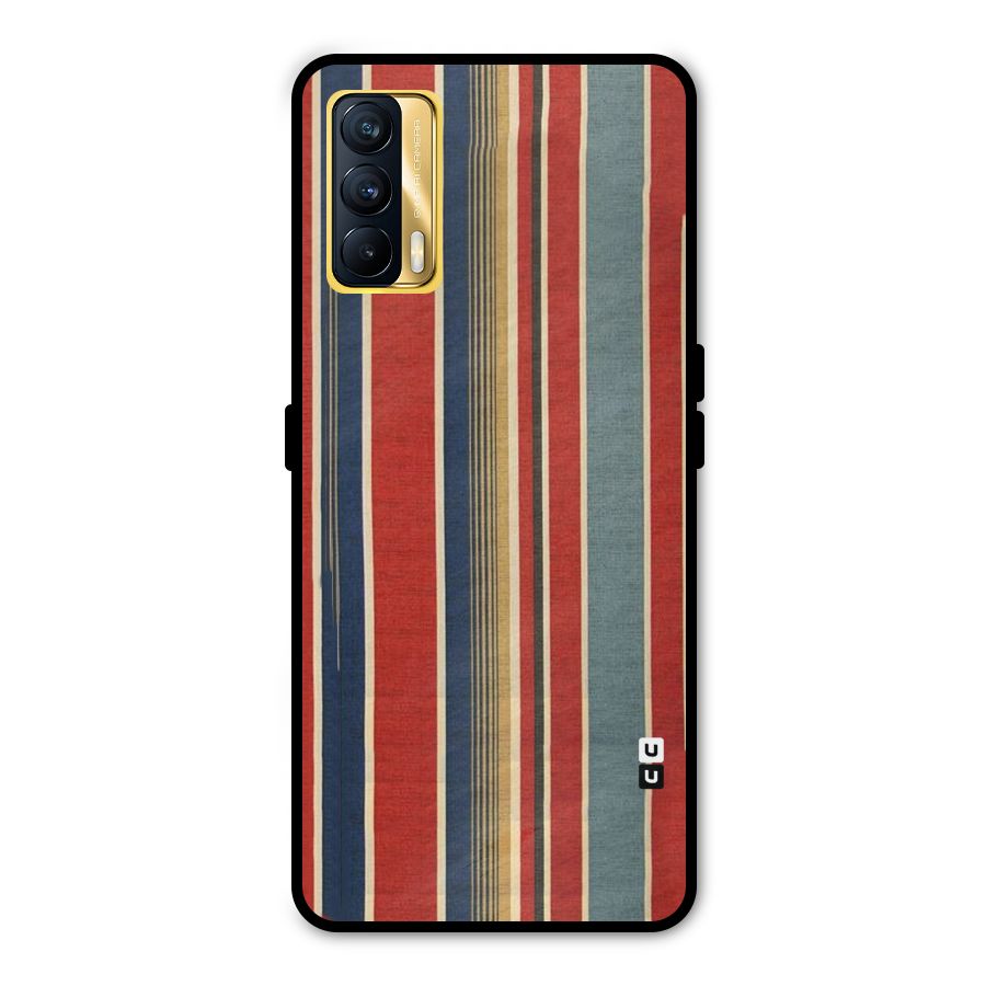 Vintage Disort Stripes Metal Back Case for Realme X7