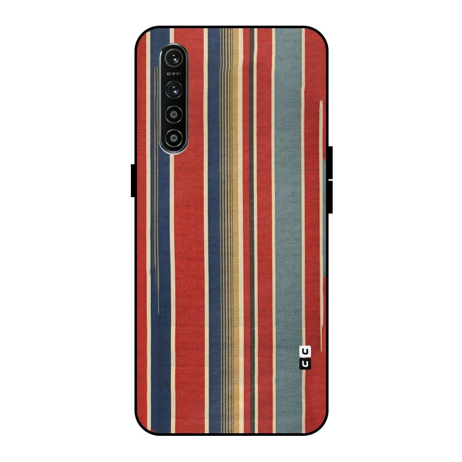 Vintage Disort Stripes Metal Back Case for Realme XT