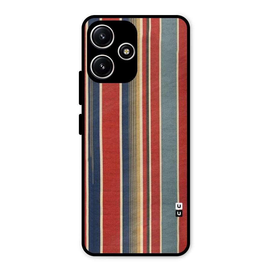 Vintage Disort Stripes Metal Back Case for Redmi 12 5G