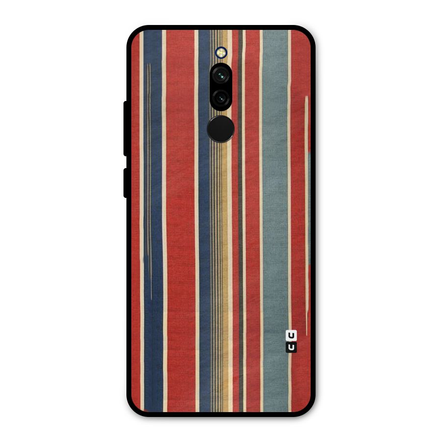 Vintage Disort Stripes Metal Back Case for Redmi 8