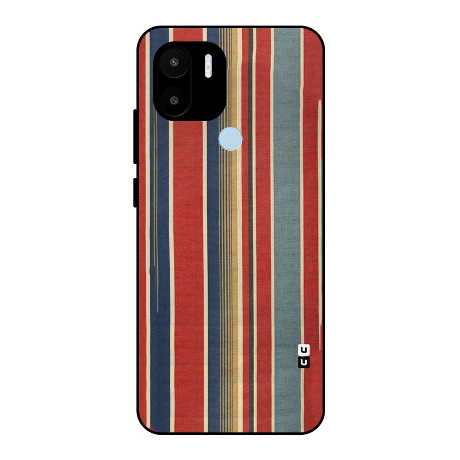 Vintage Disort Stripes Metal Back Case for Redmi A2+