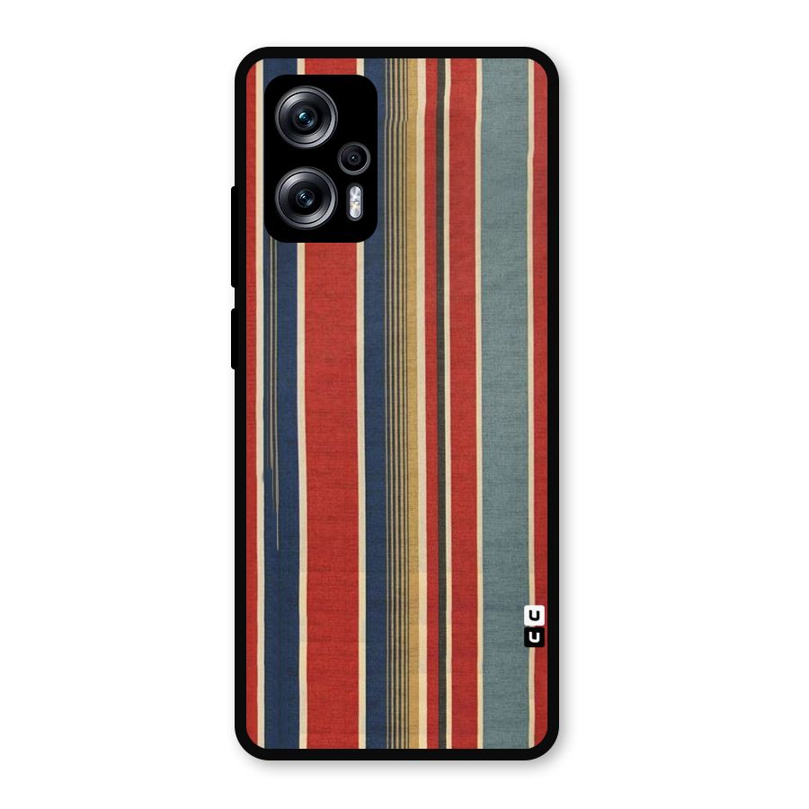 Vintage Disort Stripes Metal Back Case for Redmi K50i