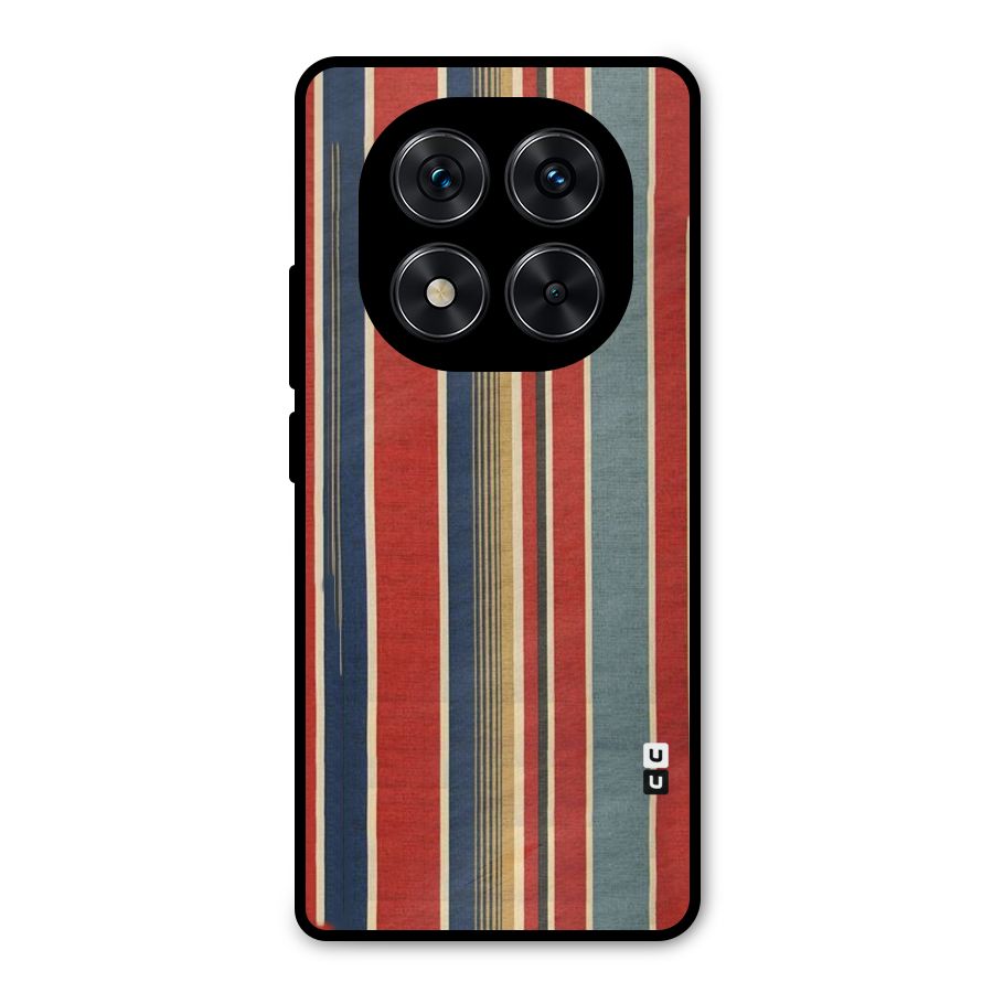 Vintage Disort Stripes Metal Back Case for Redmi Note 14 Pro 5G