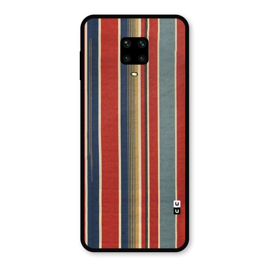 Vintage Disort Stripes Metal Back Case for Redmi Note 9 Pro