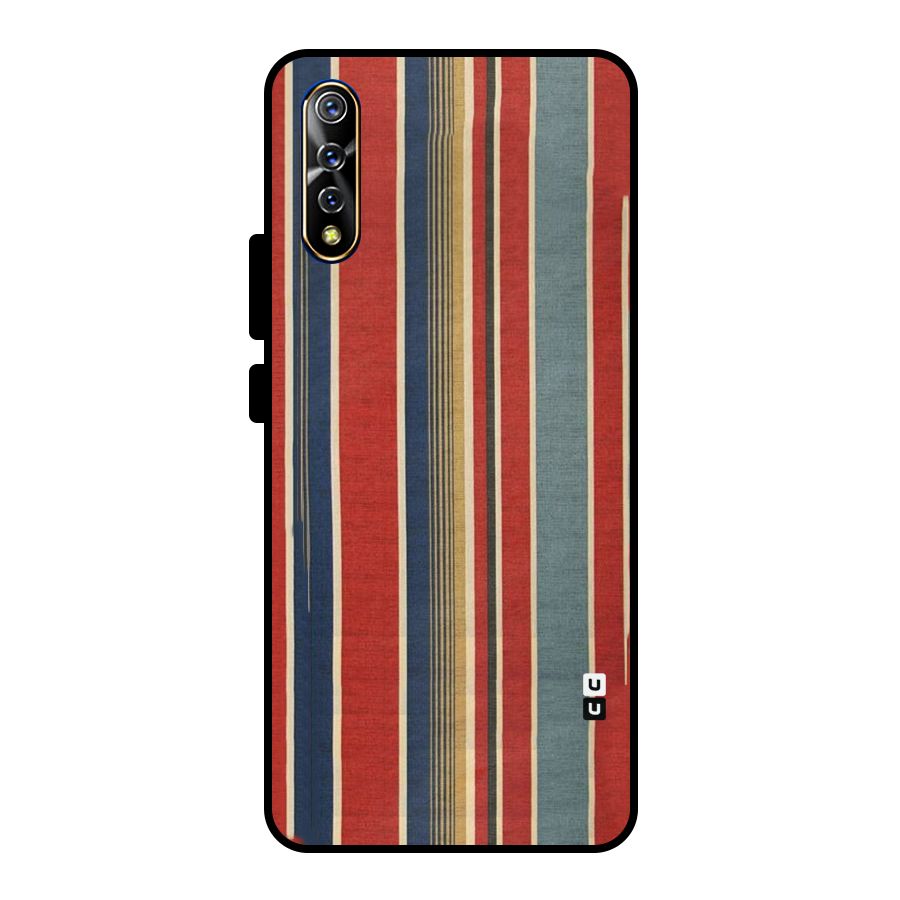 Vintage Disort Stripes Metal Back Case for Vivo S1