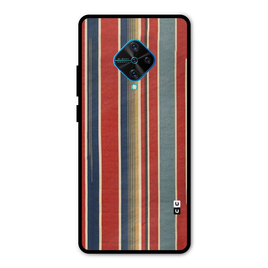 Vintage Disort Stripes Metal Back Case for Vivo S1 Pro