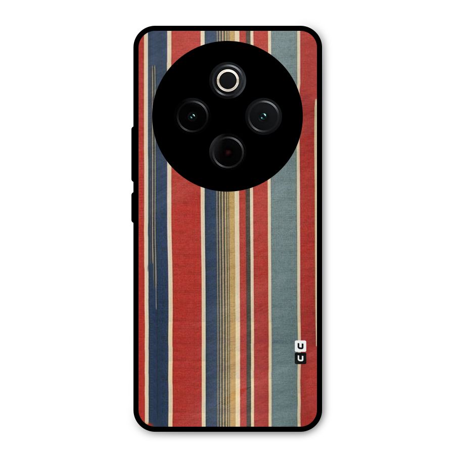 Vintage Disort Stripes Metal Back Case for Vivo T4