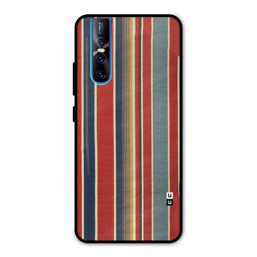 Vintage Disort Stripes Metal Back Case for Vivo V15 Pro